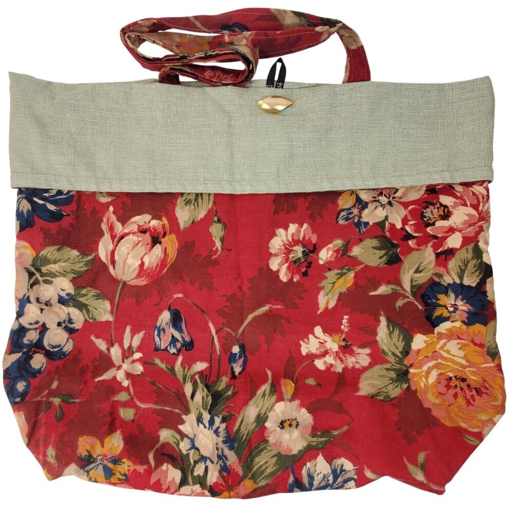 Extra Large Multi-Colored Floral Print Shopping T… - image 1